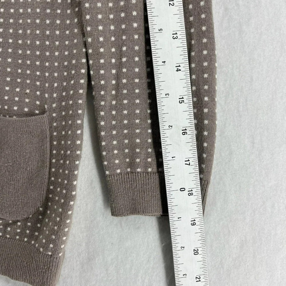 Banana Republic Cardigan Womens  PXXS Brown Knitted Polka Dot Button-Up Pockets - Picture 4 of 12